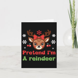 Pretend I'm A Reindeer Family Pajamas Reindeer Cos Card