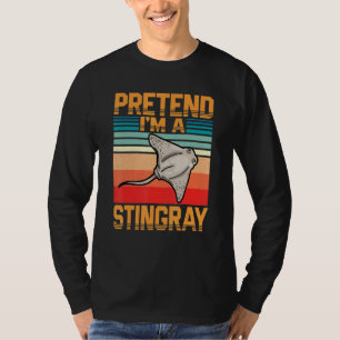 Pretend Im A Stingray Ocean Lazy Halloween Costume T-Shirt