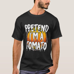 Pretend I'm A Tomato Funny Lazy Halloween Costume T-Shirt