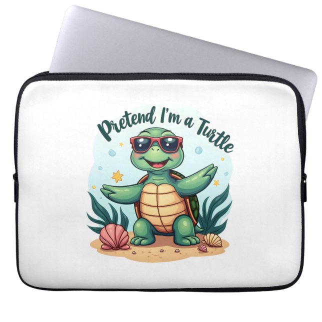 Pretend I'm A Turtle Halloween Party Pretend I'm A Laptop Sleeve (Front)
