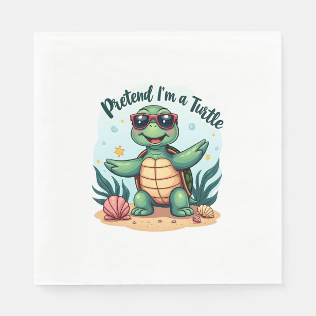 Pretend I'm A Turtle Halloween Party Pretend I'm A Napkins (Front)
