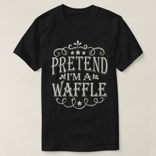 Pretend I'm A Waffle Easy Lazy Halloween Costume T-Shirt (Design Front)