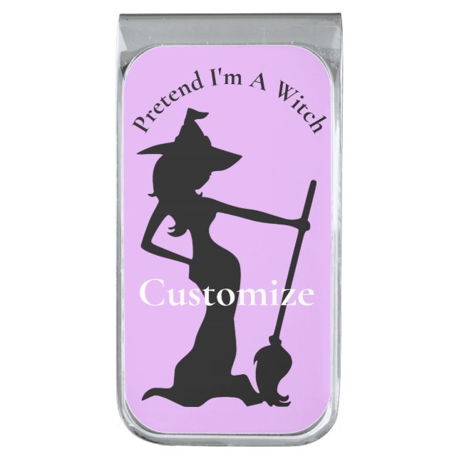 Pretend I'm A Witch Thunder_Cove Silver Finish Money Clip (Front Vertical)