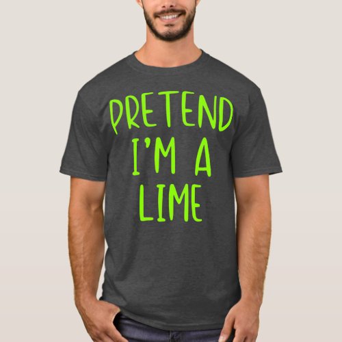 Pretend Lime Costume Halloween Lazy Easy T_Shirt
