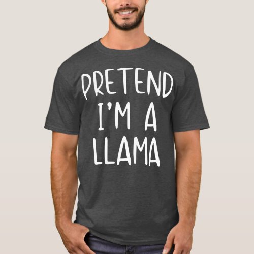 Pretend Llama Costume Halloween Lazy Easy T_Shirt