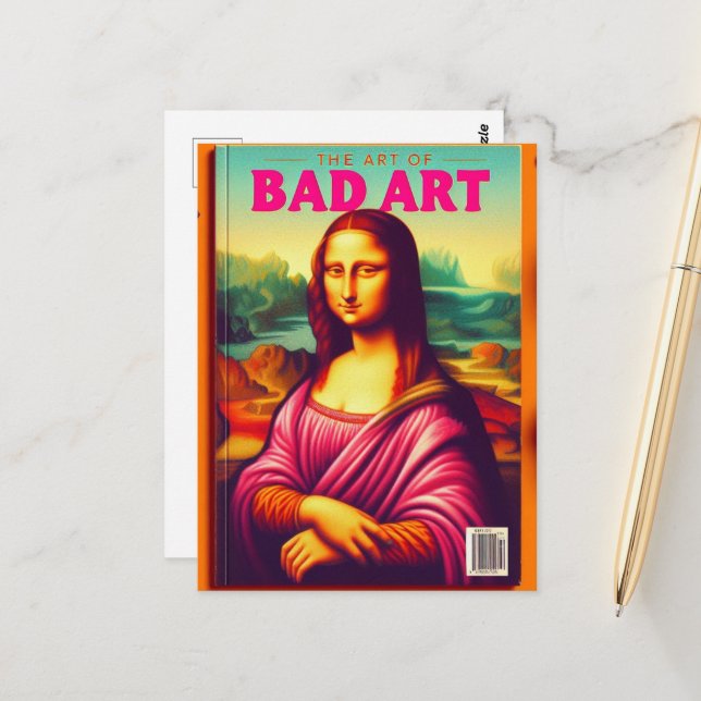 Pretend Magazine Cover The Art of Bad Art Postcard (Front/Back In Situ)