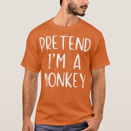 Pretend Monkey Costume Halloween Lazy Easy  T_Shirt