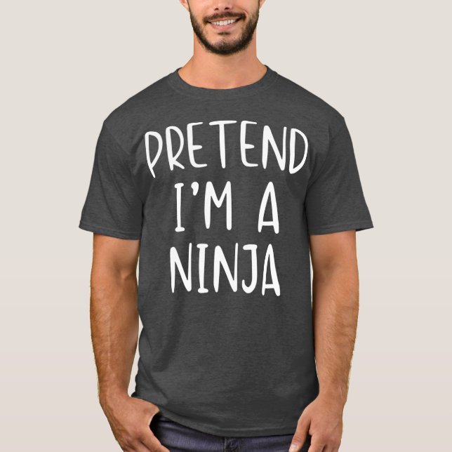 Pretend Ninja Costume Halloween Lazy Easy T-Shirt (Front)