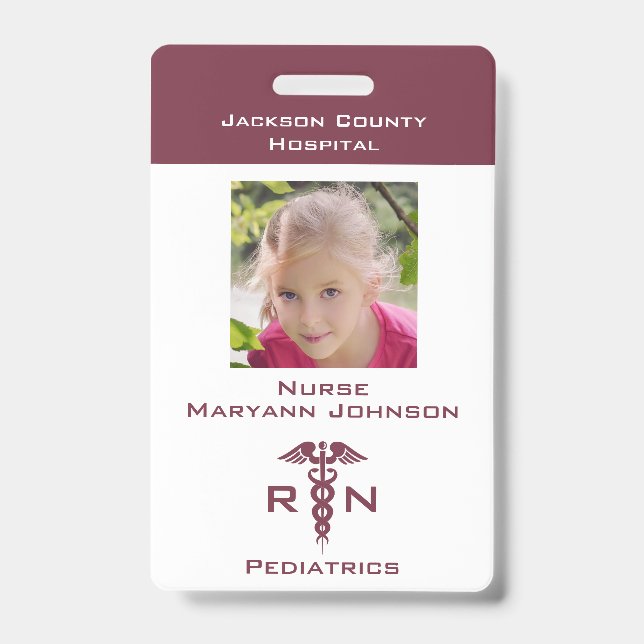 Pretend Nurse Play Badge for Kids Personalized (Front)