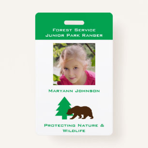 Pretend Park Ranger Badge for Kids Personalized