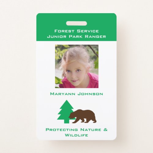 Pretend Park Ranger Badge for Kids Personalized