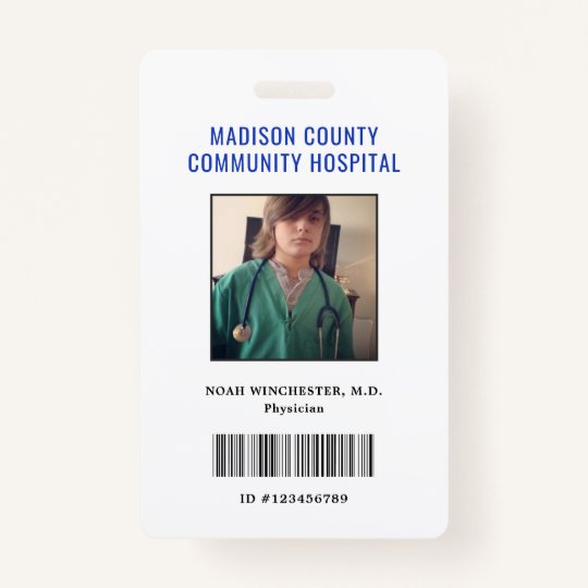 Pretend Play Doctor ID Badge (Vertical) | Zazzle.com