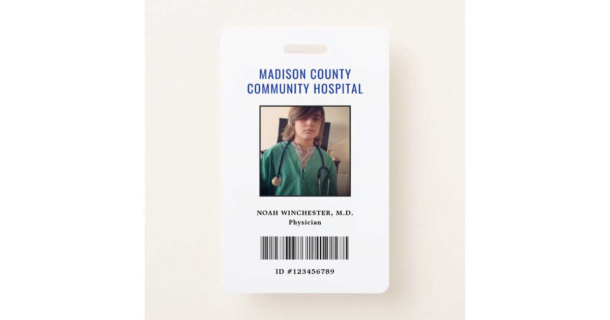 Pretend Play Doctor ID Badge (Vertical) Zazzle