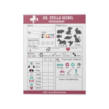 Pretend Play Veterinarian Exam Sheets Notepad by Eye_for_design at Zazzle