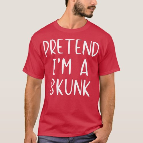 Pretend Skunk Costume Halloween Lazy Easy  T_Shirt