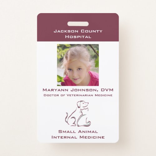 Pretend Vet Play Badge for Kids Personalized