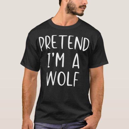 Pretend Wolf Costume Halloween Lazy Easy T_Shirt