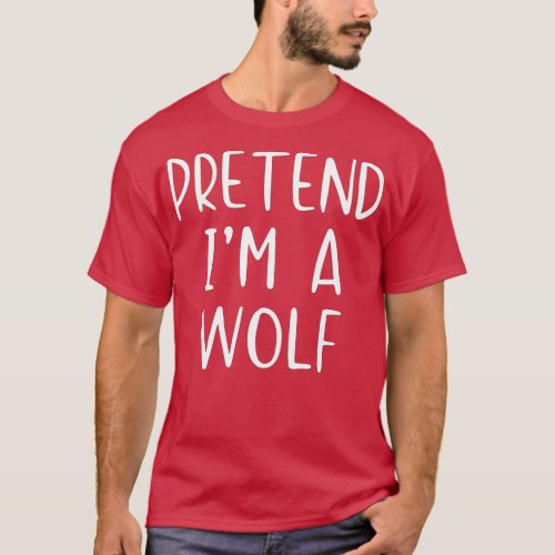Pretend Wolf Costume Halloween Lazy Easy  T_Shirt