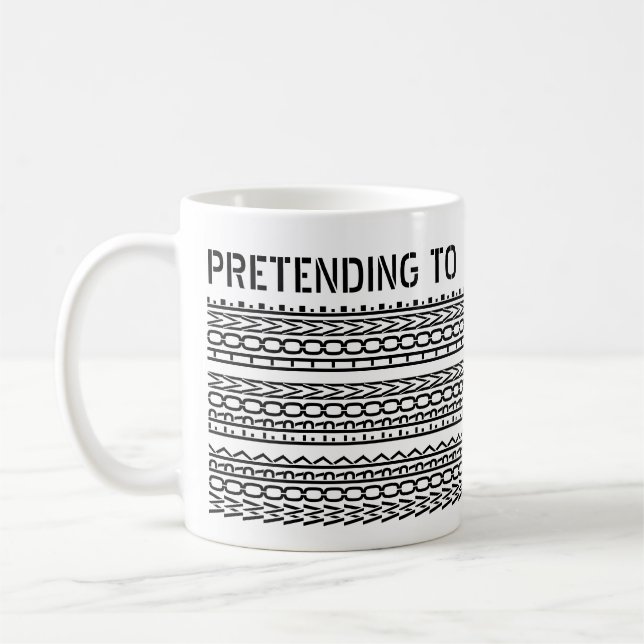 Pretending To Work From Home Custom Hidden Message Coffee Mug (Left)