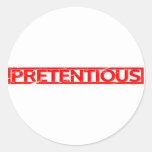 Pretentious Stamp Classic Round Sticker