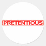 Pretentious Stamp Classic Round Sticker