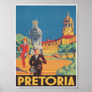 Pretoria South Africa Vintage Travel Poster