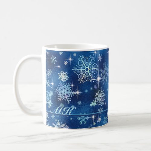 Prettiest Snowflakes Pattern Blue ID846 Coffee Mug