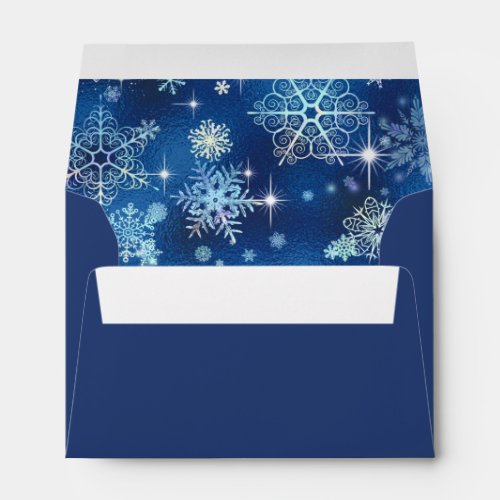 Prettiest Snowflakes Pattern Blue ID846 Envelope