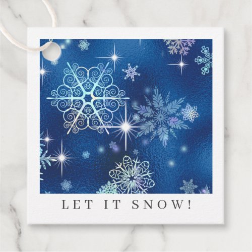 Prettiest Snowflakes Pattern Blue ID846 Favor Tags