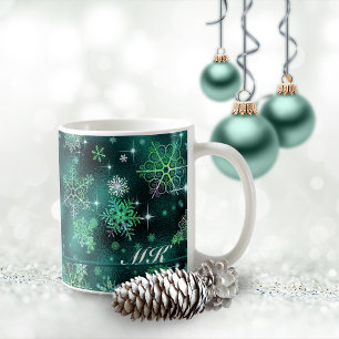 Prettiest Snowflakes Pattern Green ID846 Coffee Mug