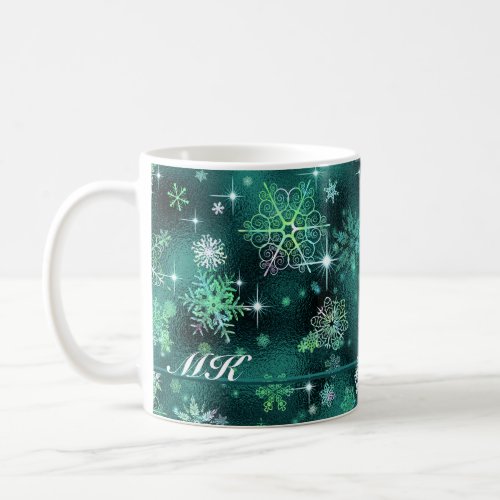 Prettiest Snowflakes Pattern Green ID846 Coffee Mug