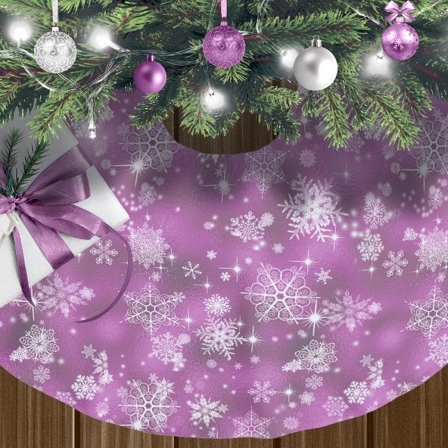 Prettiest Snowflakes Pattern Orchid Pink ID846 Brushed Polyester Tree Skirt (Creator Uploaded)