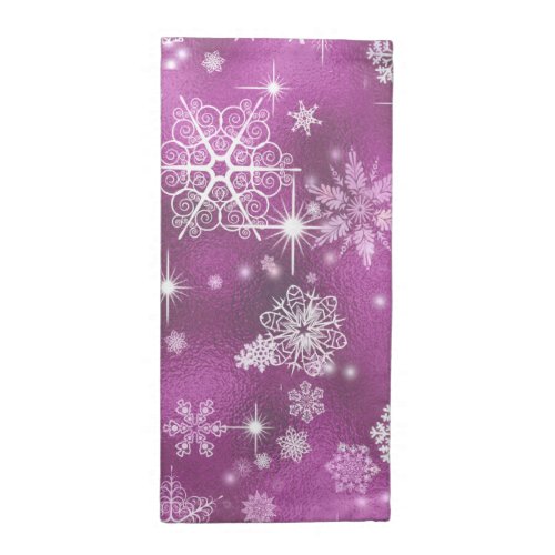 Prettiest Snowflakes Pattern Orchid Pink ID846 Cloth Napkin