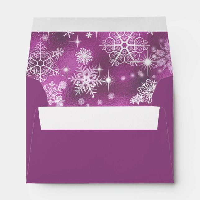 Prettiest Snowflakes Pattern Orchid Pink ID846 Envelope (Back (Bottom))