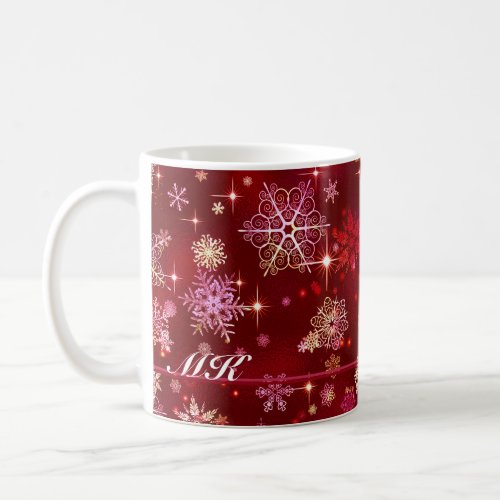 Prettiest Snowflakes Pattern Red ID846 Coffee Mug