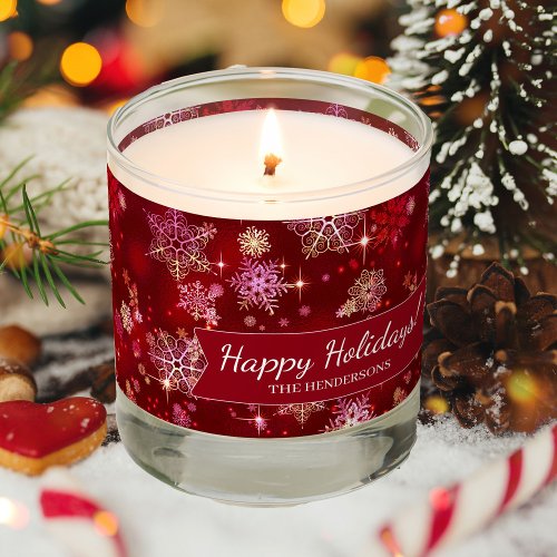 Prettiest Snowflakes Pattern Red ID846 Scented Candle