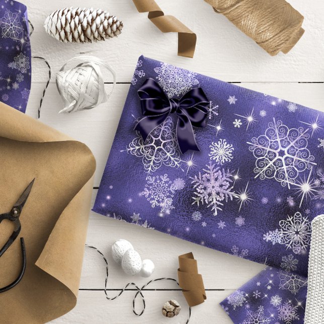 Prettiest Snowflakes Pattern Violet ID846 Wrapping Paper (Creator Uploaded)