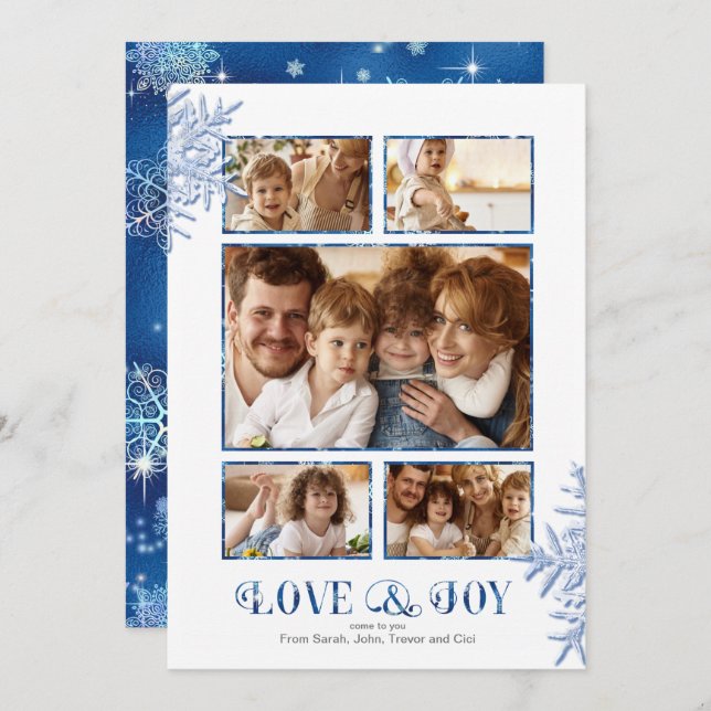 Prettiest Snowflakes Photo Template Blue ID846 (Front/Back)
