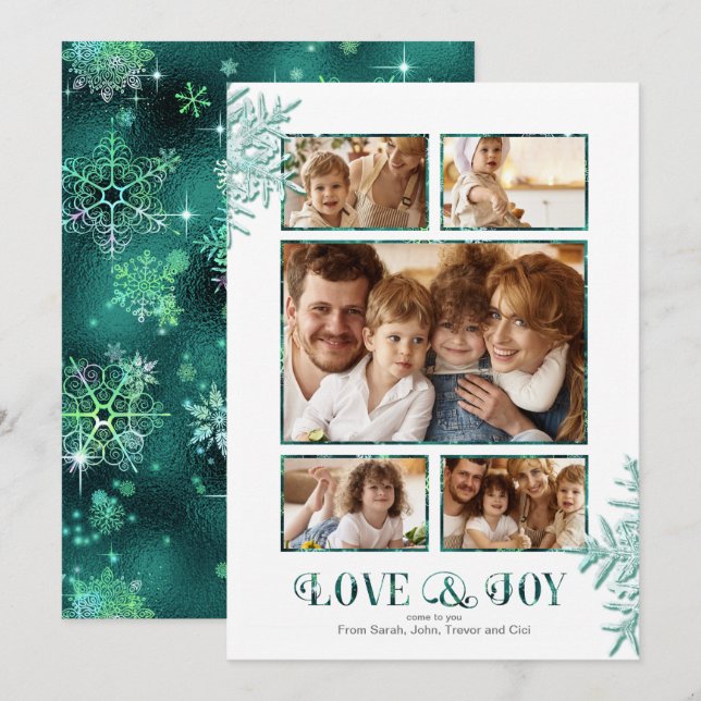 Prettiest Snowflakes Photo Template Green ID846 (Front/Back)