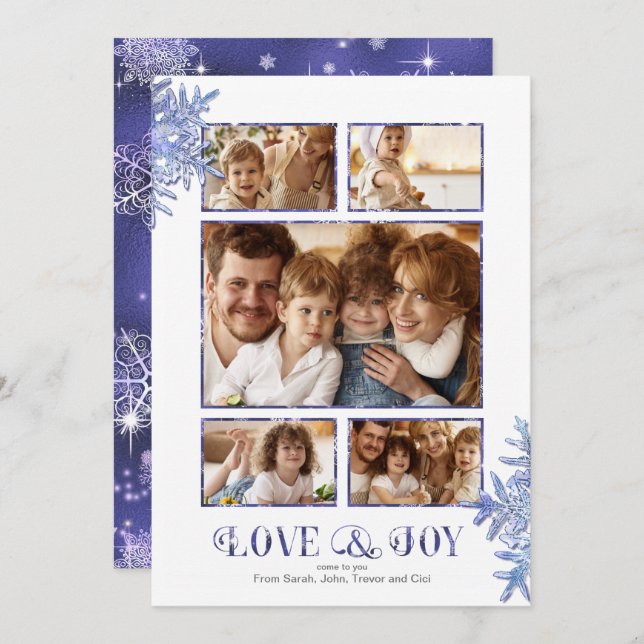 Prettiest Snowflakes Photo Template Violet ID846 (Front/Back)