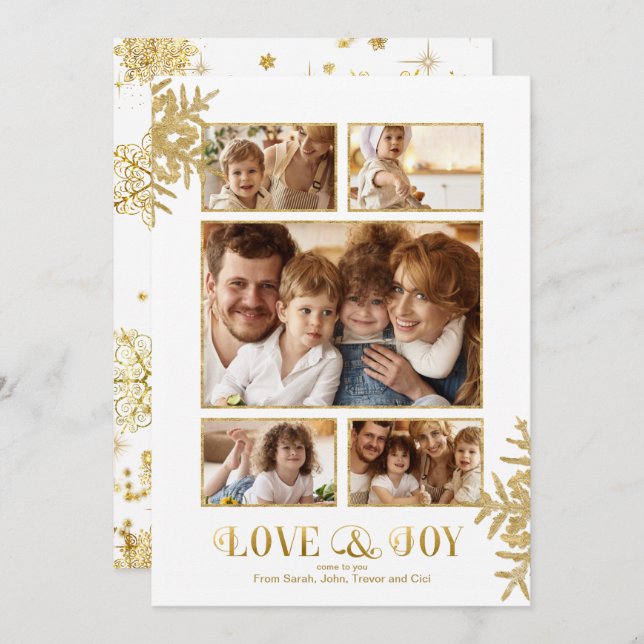 Prettiest Snowflakes Photo Template Wht/Gld ID846 (Front/Back)