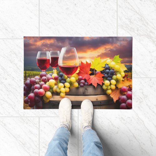 Prettiest Wine Country with Wine and Grapes Doormat