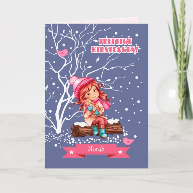 Prettige Kerstdagen.Christmas Card in Dutch (Front)