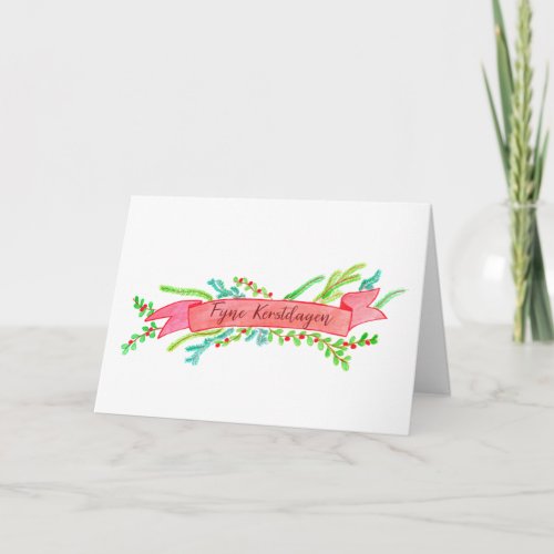 Prettige Kerstdagen watercolor Christmas banner Holiday Card