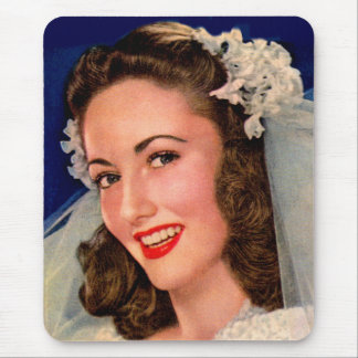 pretty 1940s bride mouse pad