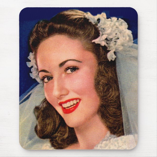 pretty 1940s bride mouse pad (Front)