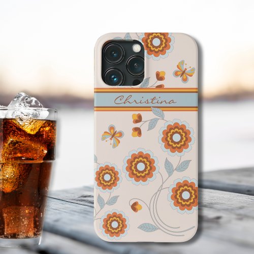 Pretty 70s Retro Butterfly Name Flower Power iPhone 12 Pro Max Case