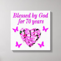 PRETTY 70TH PINK FLORAL BIRTHDAY DESIGN