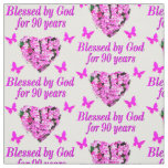 PRETTY 90TH BIRTHDAY FLORAL FABRIC