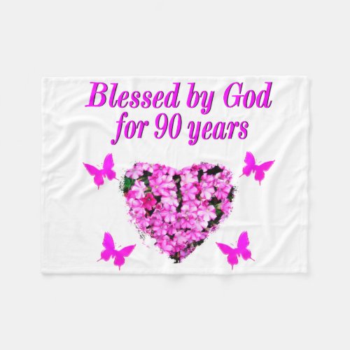 90th Birthday Gifts 50 Top Gift Ideas For 90 Year Olds Blessed By For 90 Years Fl Fleece Blanket